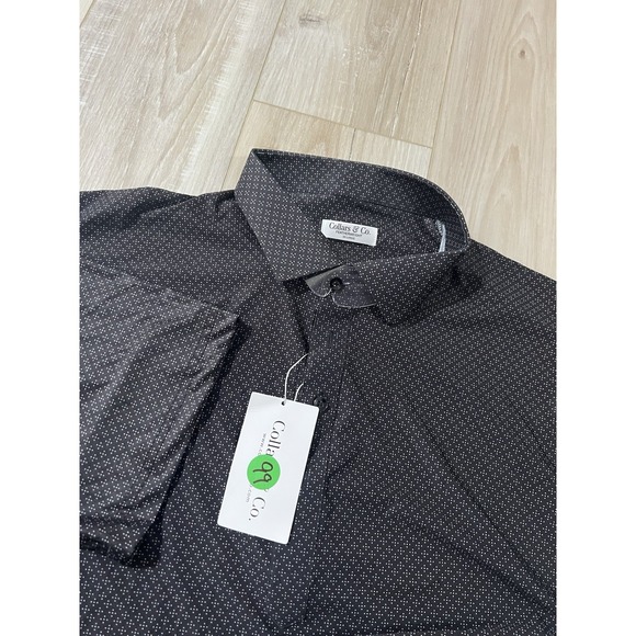 Collars and Co. Short Sleeve Polo Featherweight AOP Shirt3XL Black